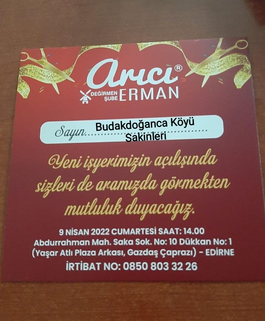 AÇILIŞA DAVET (ARICI ERMAN ARABACI)