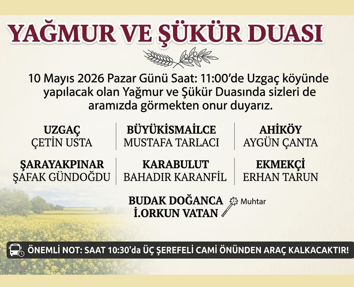 Yağmur ve Şükür Duası