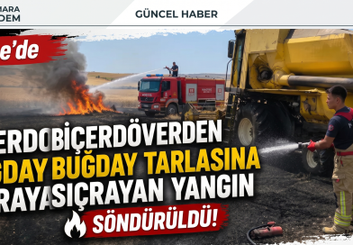 Uzgaç Köyü’nde Biçerdöver Yangını: Muhittin Şahin’e Geçmiş Olsun