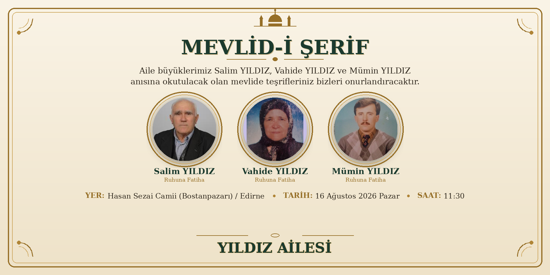 Mevlide Davet… YILDIZ AİLESİ