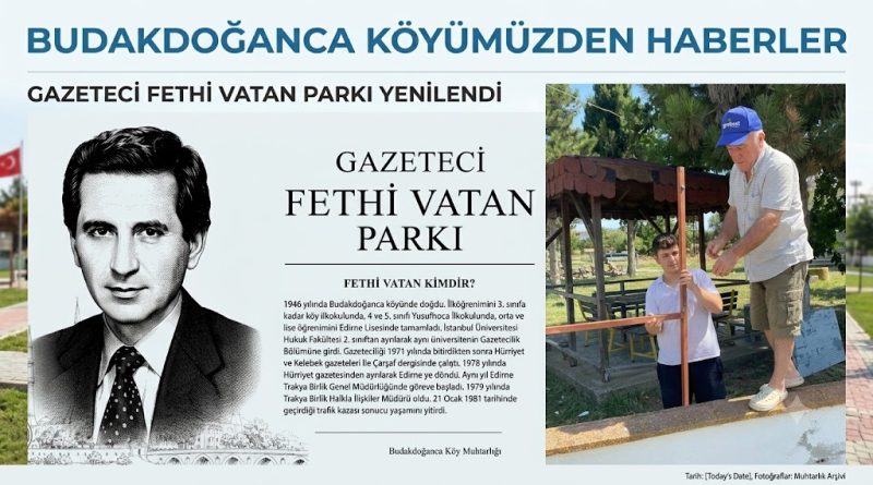Park Tabelaları Yenileniyor: İlk Adım Gazeteci Fethi Vatan Parkı’nda Atıldı