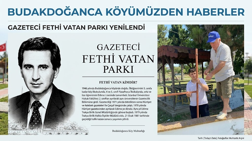 Park Tabelaları Yenileniyor: İlk Adım Gazeteci Fethi Vatan Parkı’nda Atıldı